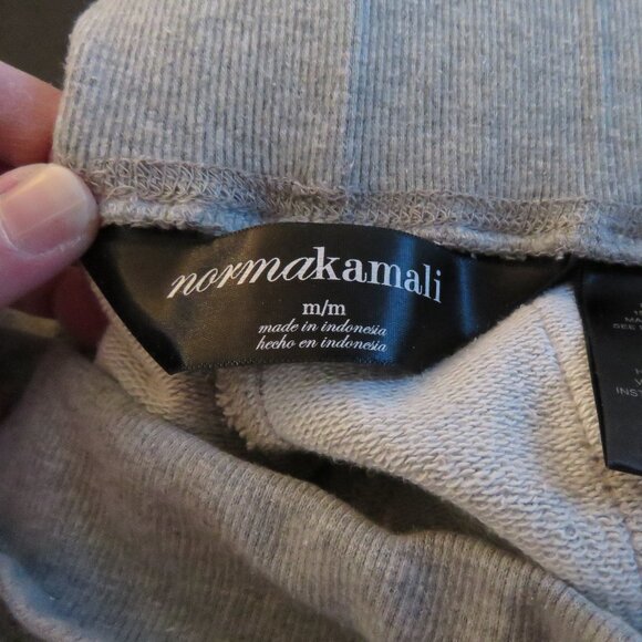 NORMA KAMALI Wide Leg Sweatpants Joggers in Heathered Gray Lounge - Size M - Picture 13 of 14